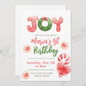 JoChristmas 1. Geburtstag Einladung (Vorne/Hinten)