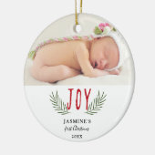 JoChristmas Baby's First Christmas Foto Elegant Keramik Ornament (Links)