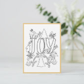 JoChristmas Coloring Page Activity Card Postkarte (Stehend Vorderseite)