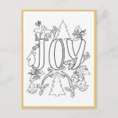 JoChristmas Coloring Page Activity Card Postkarte (Vorderseite)
