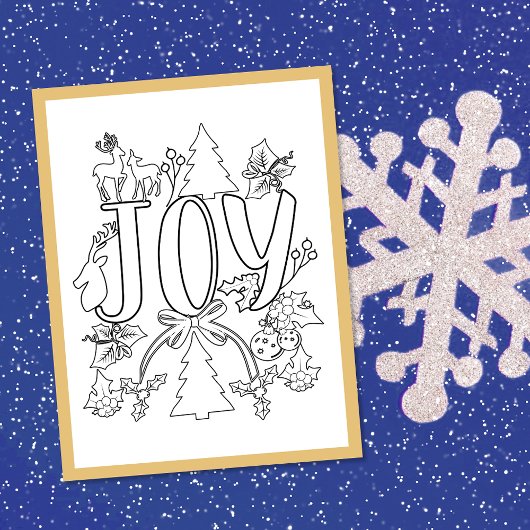JoChristmas Coloring Page Activity Card Postkarte