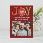 JoChristmas Family Snowflakes Pattern Feiertagskarte (Stehend Vorderseite)