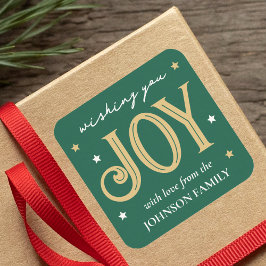 JoChristmas Festive Typografie Individuelle Name G Quadratischer Aufkleber