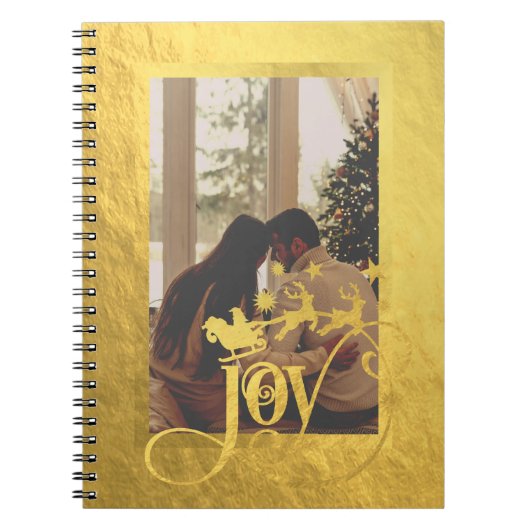 JoChristmas Foto Gold Spiral Notebook Notizblock (Vorderseite)