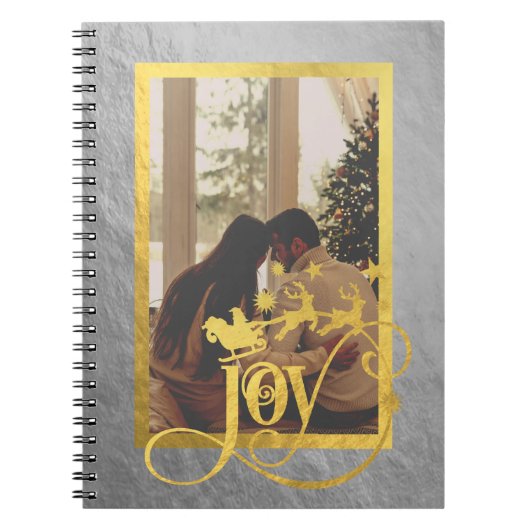 JoChristmas Foto Silver & Gold Spiral Notebook Notizblock (Vorderseite)