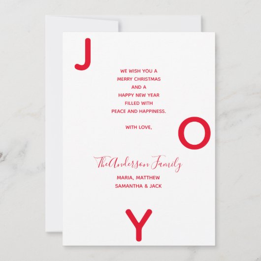 JoChristmas Foto weiß Rot einfache Karte (Rückseite)