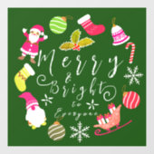 JoChristmas Green Fensteraufkleber (Blatt)