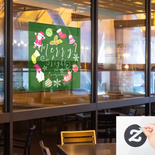 JoChristmas Green Fensteraufkleber (Restaurantfenster)