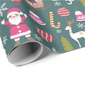 JoChristmas Green Geschenkpapier (Rolleneckpunkt)