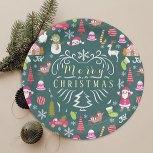 JoChristmas Green Pappteller