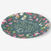 JoChristmas Green Pappteller (Schrägansicht)