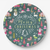 JoChristmas Green Pappteller (Vorderseite)