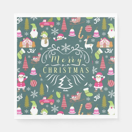 JoChristmas Green Serviette (Vorderseite)