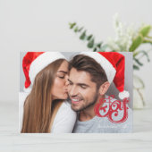 JoChristmas Monogram Holiday Foto Card Feiertagskarte (Stehend Vorderseite)