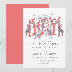 JoChristmas Party Tiere Holiday Party Einladung
