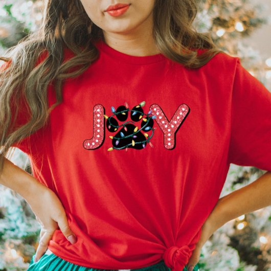 JoChristmas Paw Print T - Shirt