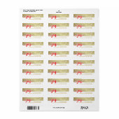 JoChristmas Red Gold Hand Script Rücksendeadresse (Vorne)