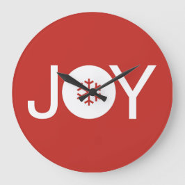 JoChristmas Red Large Clock Große Wanduhr