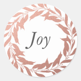 JoChristmas Rose Gold Wreath Runder Aufkleber