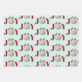 JoChristmas Sand Dollar Holly Berries Küste Geschenkpapier Set (Vorderseite 3)