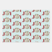 JoChristmas Sand Dollar Holly Berries Küste Geschenkpapier Set (Vorderseite)