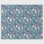 JoChristmas Turquoise Geschenkpapier (Flach)