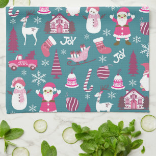 JoChristmas Turquoise Geschirrtuch