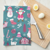 JoChristmas Turquoise Geschirrtuch (Viertel Falte)