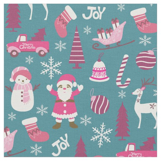 JoChristmas Turquoise Stoff (Nahaufnahme)