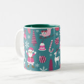 JoChristmas Turquoise Zweifarbige Tasse (Vorderseite Links)