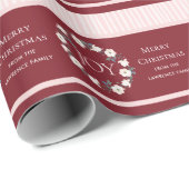 JoChristmas Wreath Burgundy Personalisiert Geschenkpapier (Rolleneckpunkt)