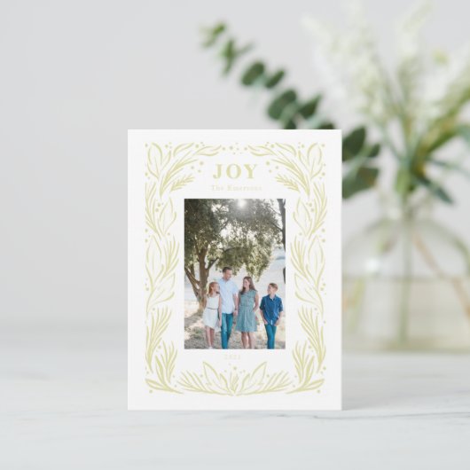 JoChristmas Wreath Foto Green Postkarte (Stehend Vorderseite)
