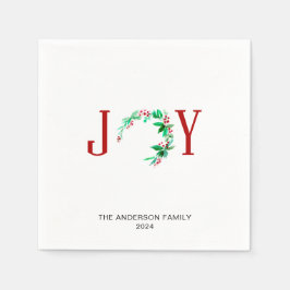 JoChristmas Wreath Holiday Watercolor Minimalistis Serviette
