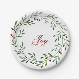 JoChristmas Wreath Plate Pappteller