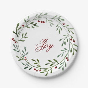 JoChristmas Wreath Plate Pappteller