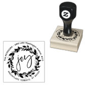 JoChristmas Wreath Round Rücksendeadresse Gummistempel (Stempel)