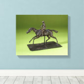 Jockey auf dem Pferd (Bronze) Leinwanddruck (Insitu (Holzboden))