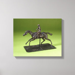 Jockey auf dem Pferd (Bronze) Leinwanddruck