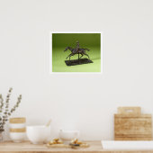Jockey auf dem Pferd (Bronze) Poster (Küche)