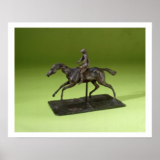 Jockey auf dem Pferd (Bronze) Poster (Vorne)