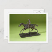Jockey auf dem Pferd (Bronze) Postkarte (Vorne/Hinten)