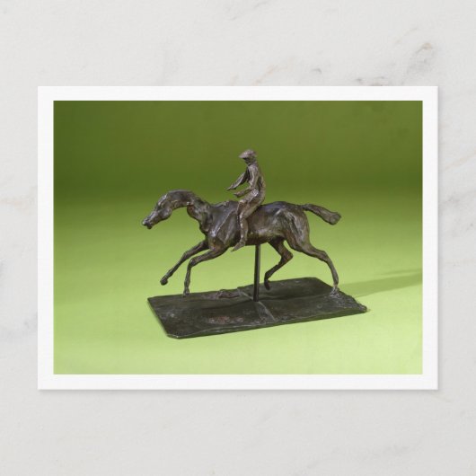 Jockey auf dem Pferd (Bronze) Postkarte (Vorderseite)