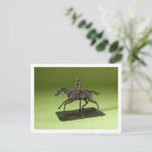 Jockey auf dem Pferd (Bronze) Postkarte (Stehend Vorderseite)