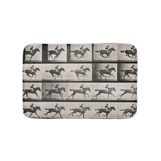 Jockey auf einem galoppierenden Pferd, überziehen Badematte (Vorderseite)