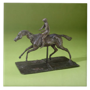 Jockey auf einem Pferd (Bronze) Fliese
