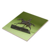 Jockey auf einem Pferd (Bronze) Fliese (Seite)