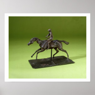 Jockey auf einem Pferd (Bronze) Poster