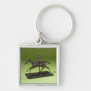 Jockey auf einem Pferd (Bronze) Schlüsselanhänger