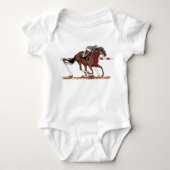 Jockey auf Racehorse Baby Strampler (Vorderseite)