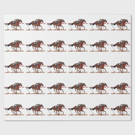 Jockey auf Racehorse Geschenkpapier (Flach)